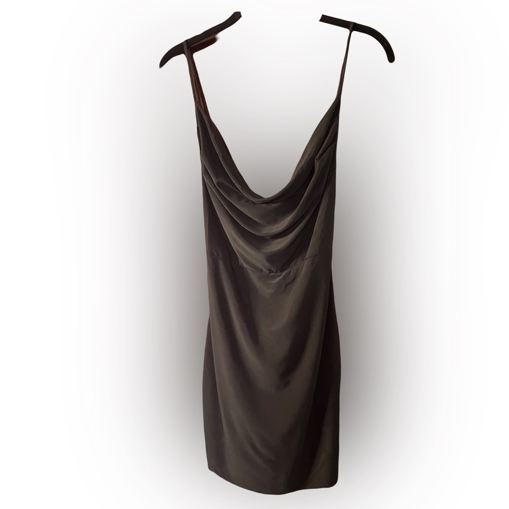 Scoop back black dress